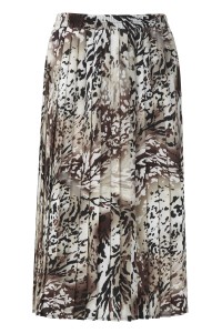 Animal Print Pleated Skirt
