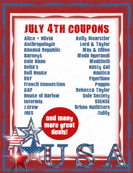 July 4th Sales Deals Coupons