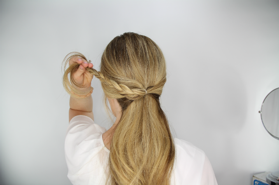 DIY Hair Tutorial Rosette Embellished Ponytail