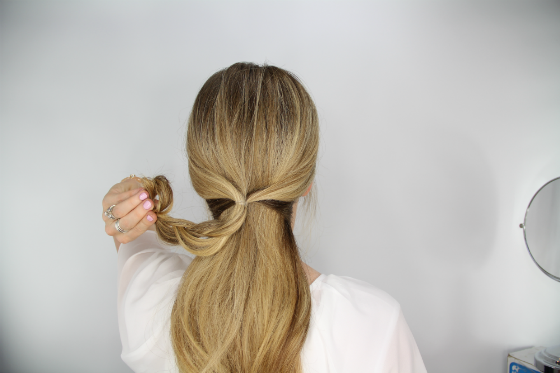 DIY Hair Tutorial Rosette Embellished Ponytail