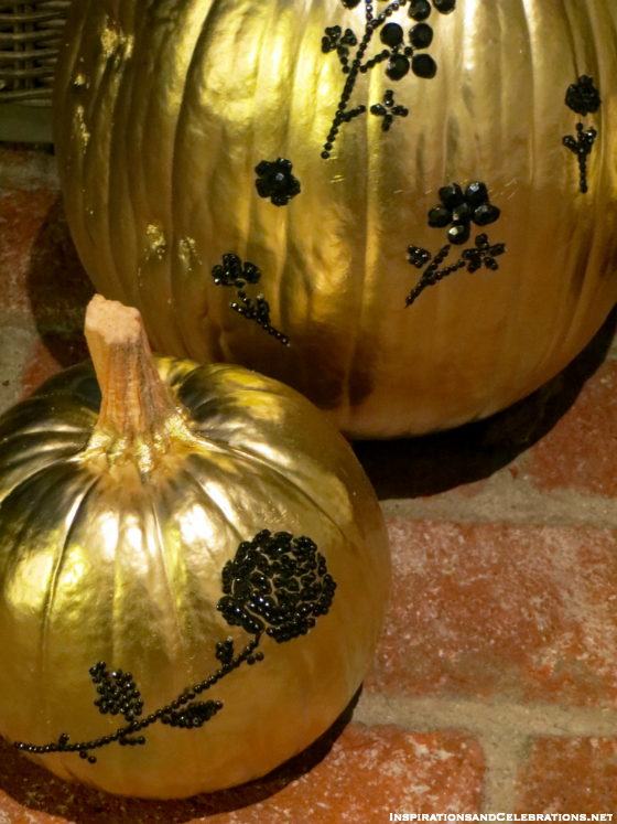 DIY Halloween Decor Tutorial - How To Create Glamorous Pumpkins - Rhinestone Bedazzled Pumpkins