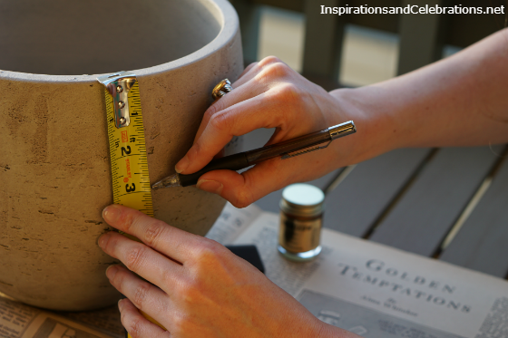 DIY Tutorial Gold Concrete Planter Pot