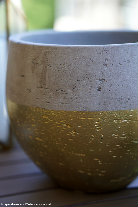 DIY Tutorial Gold Concrete Planter Pot