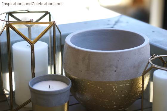 DIY Tutorial Gold Concrete Planter Pot