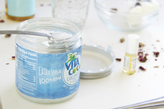 DIY Coconut Rose Oil Hair Conditioner Tutorial
