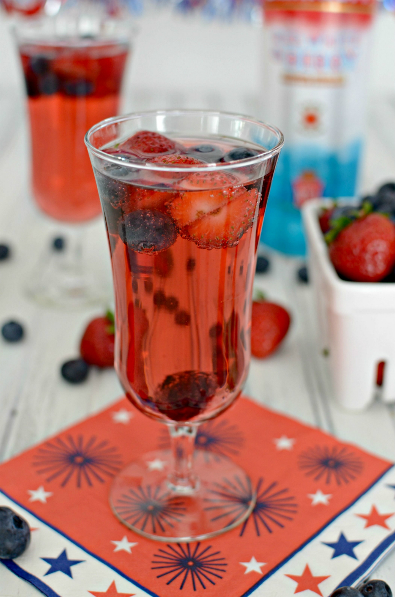 Labor Day Party Ideas - Red White Berry Sparkling Cocktail Recipe