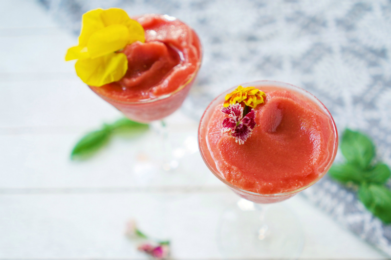 Tequila Recipe - Boozy Watermelon Basil Slush from The Social Sipper