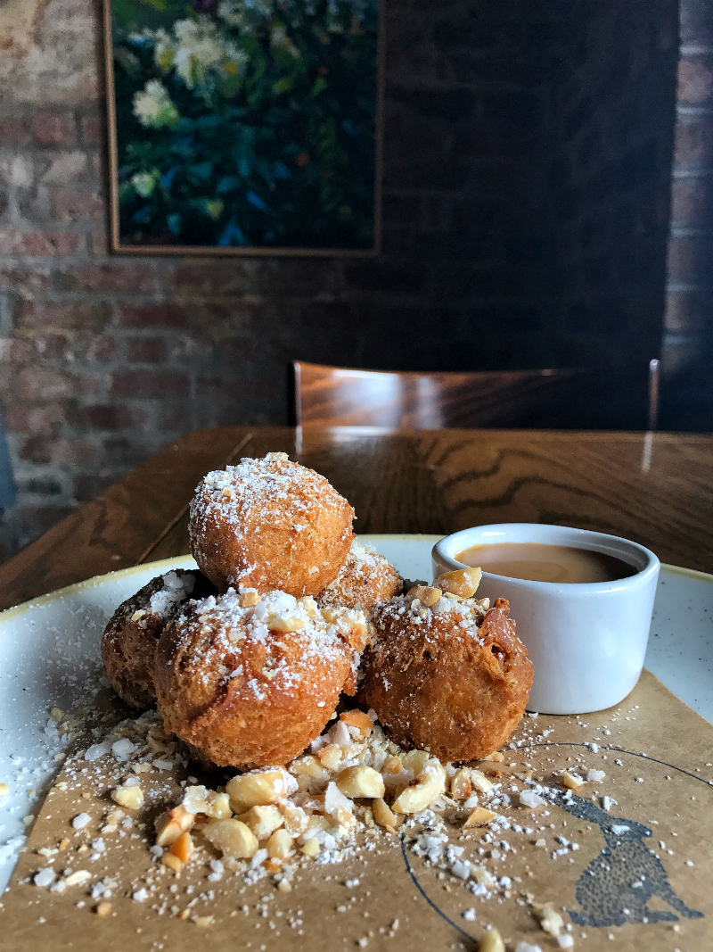 Thanksgiving Recipes - Roasted Banana Zeppole with Rum Caramel