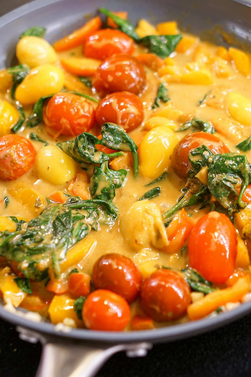 Coconut Curry Veggie Pasta - A Healthier Vegan Recipe That Tastes Delicious