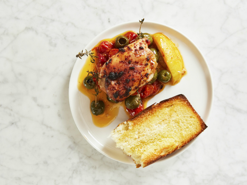 Mother's Day Brunch Recipes - Mediterranean Chicken with Toasted Baguette