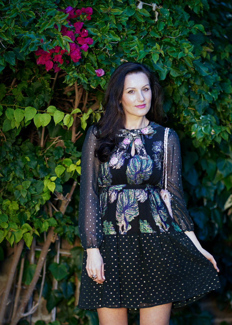 An Enchanting Way To Style a Dark Floral Dress for Fall - 2019 Fall Fashion Trends
