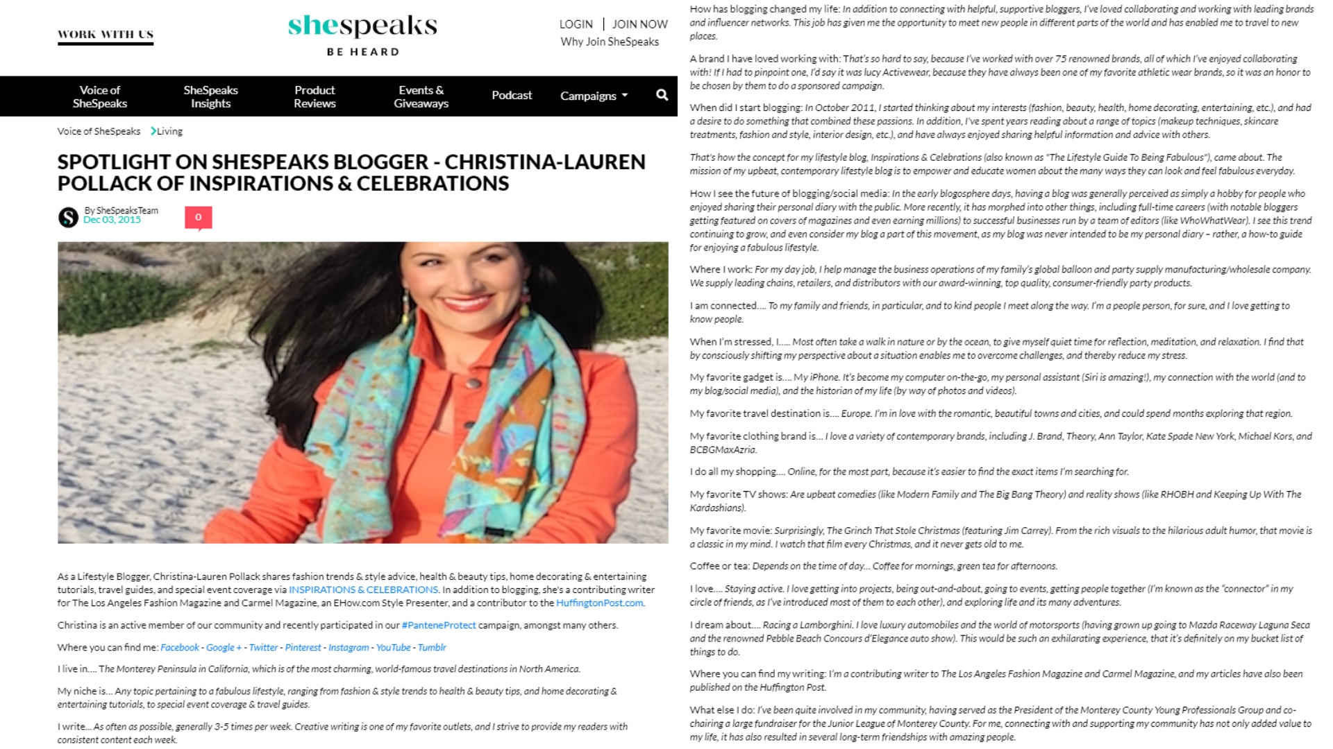 Press and Features for Christina-Lauren Pollack - Inspirations and Celebrations