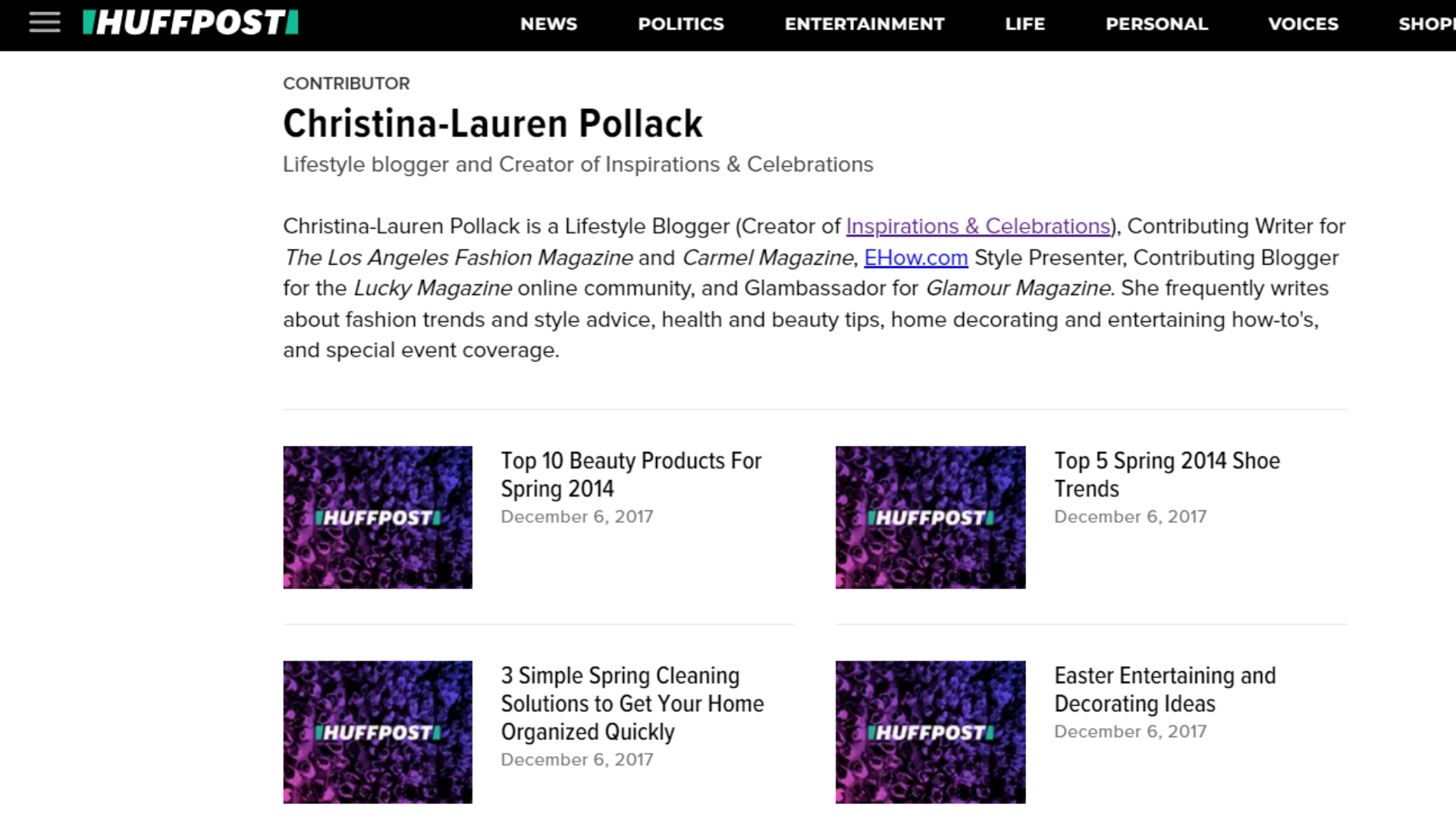 Press and Features for Christina-Lauren Pollack - Inspirations and Celebrations