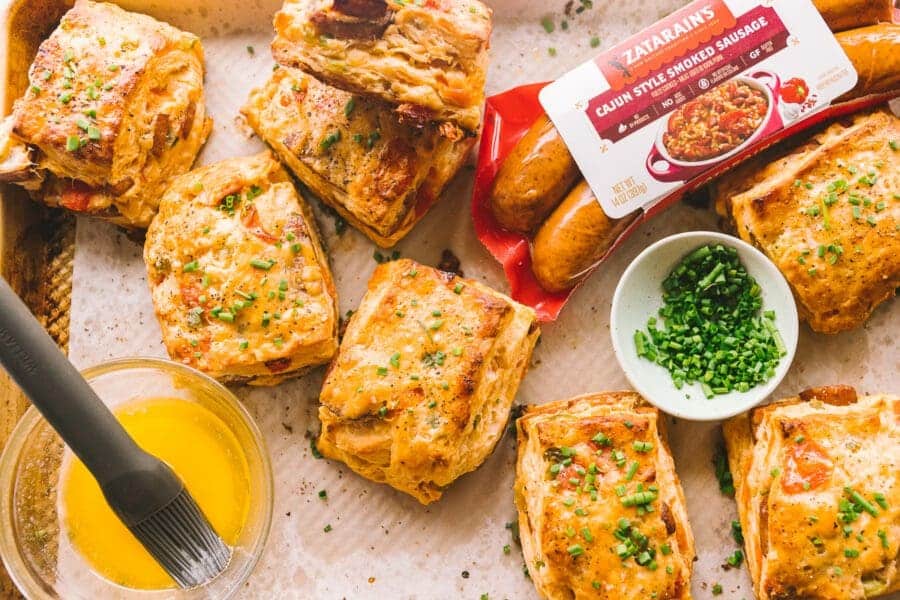 Delicious Easter Brunch Recipes from Celebrity Chefs & Culinary Experts - Smoked Sausage Jambalaya Buttermilk Biscuits by Joy Wilson
