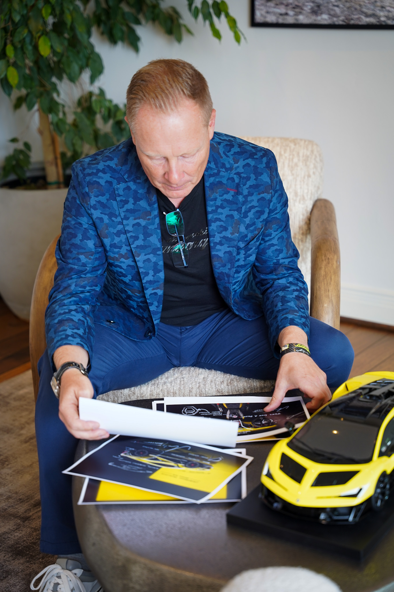 Lamborghini Fenomeno Takes The Bull by the Horns at Monterey Car Week with Their Fastest Hypercar Ever Made - Head of Design Mitja Borkert at Lamborghini Villa in Pebble Beach